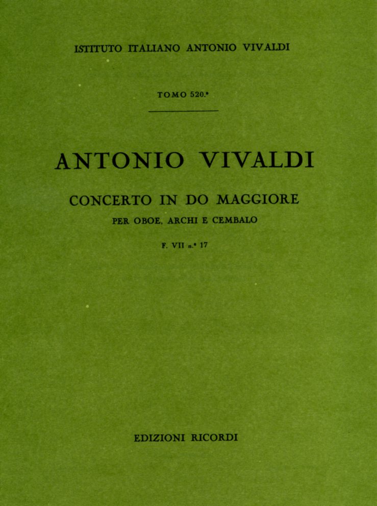 Vivaldi: Oboenkonzert C - Dur F VII/17<br>RV 452 - Partitur (Stimmen Leihmat.)