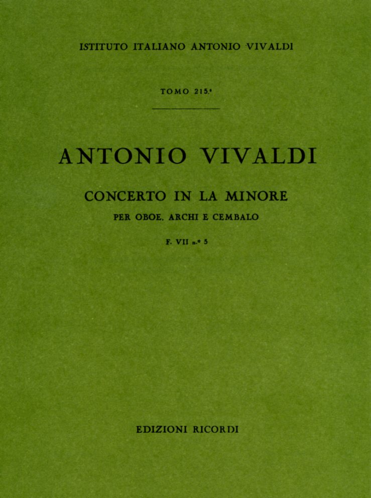 Vivaldi: Oboenkonzert a-moll F VII/5<br>RV 461 - Partitur (Ricordi)