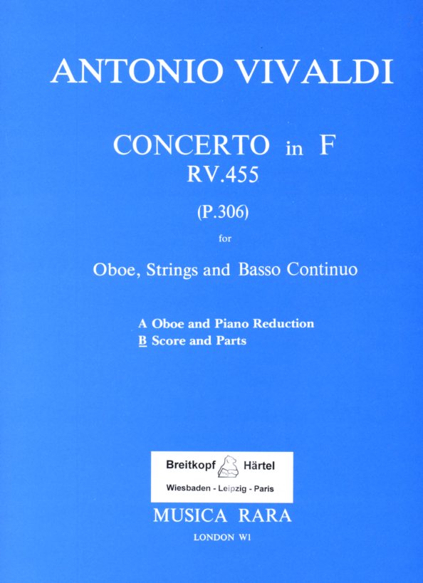 Vivaldi: Oboenkonzert F-Dur F VII/2<br>RV 455 - Stimmen + Partitur