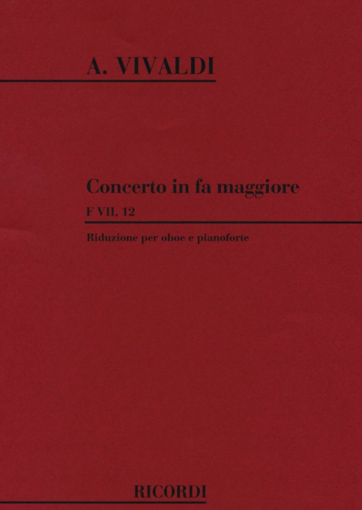 Vivaldi: Oboenkonzert F-Dur F VII/12<br>RV 457 - KA Ricordi