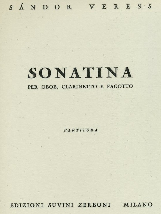 S. Veress(1907-1992): Sonatina fr<br>Trio d&acute;anches / Partitur