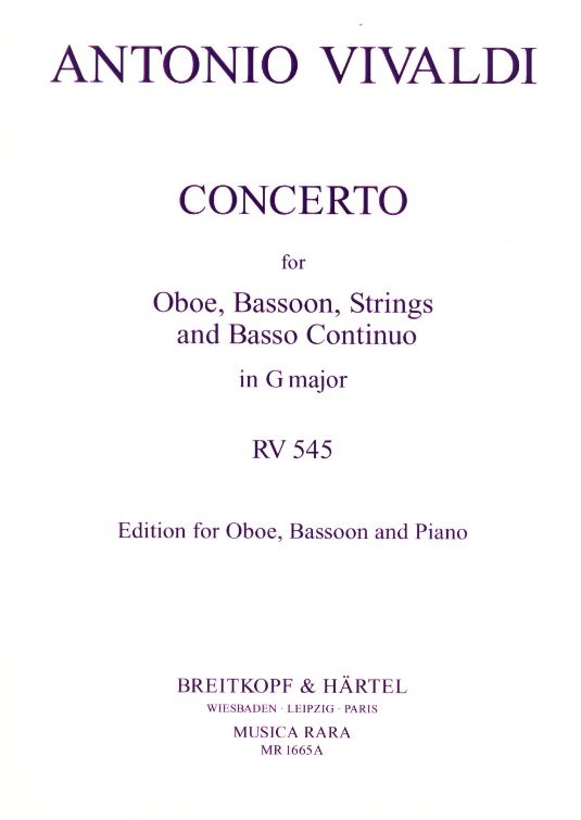 Vivaldi: Konzert G-Dur RV 545 für Oboe,<br>Fagott + Streicher - KA