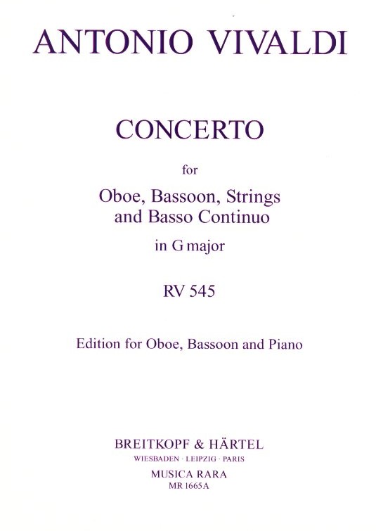 Vivaldi: Konzert G-Dur RV 545 fr Oboe,<br>Fagott + Streicher - KA