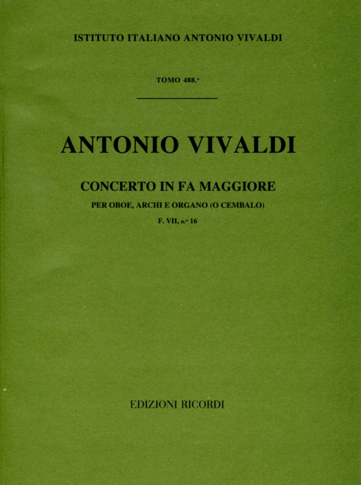 Vivaldi: Oboenkonzert F-Dur F VII/16<br>RV 456 - Partitur