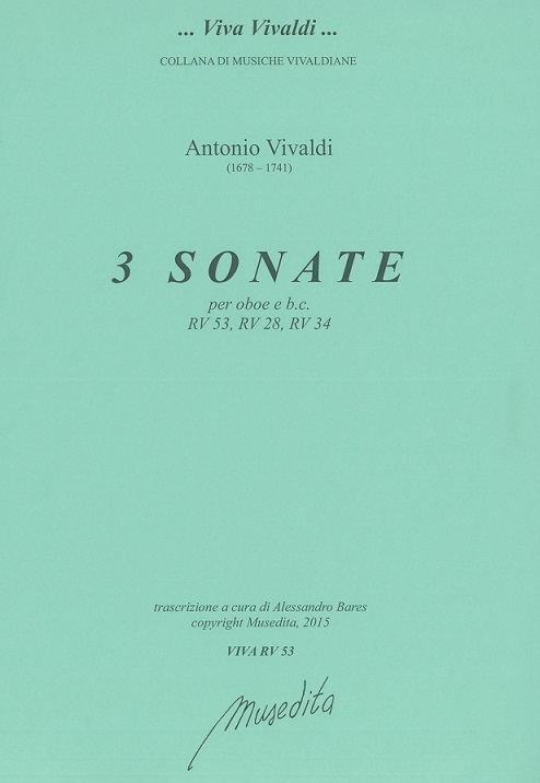 A. Vivaldi: 3 Sonaten - RV 53 RV 28<br>RV 34 - für Oboe + BC
