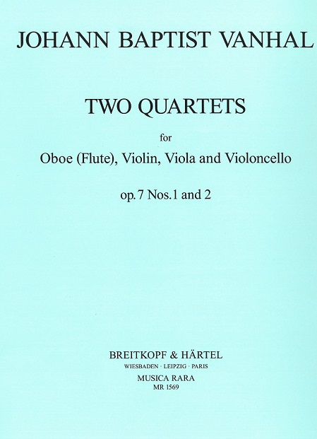 J. Vanhal: Oboenquartett op. 7 no. 1+2<br>F-Dur/B-Dur -Oboe, Vl, Va, Vc - Stimmen