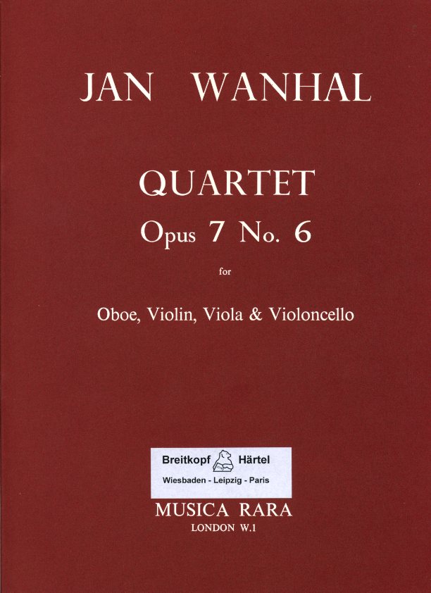 J. Vanhal: Oboenquartett op. 7/6 C-Dur<br>fr Oboe, Violine, Va, Vc - Stimmen