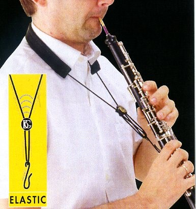 Tragegurt für Oboe mit elastischer<br>Schnur und Lederlasche - BG 033 E