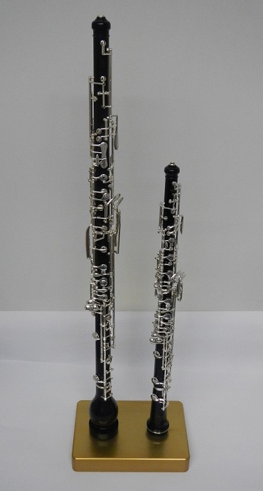 Stnder fr Oboe + Engl. Horn<br>massive Aluminiumplatte - goldfarben