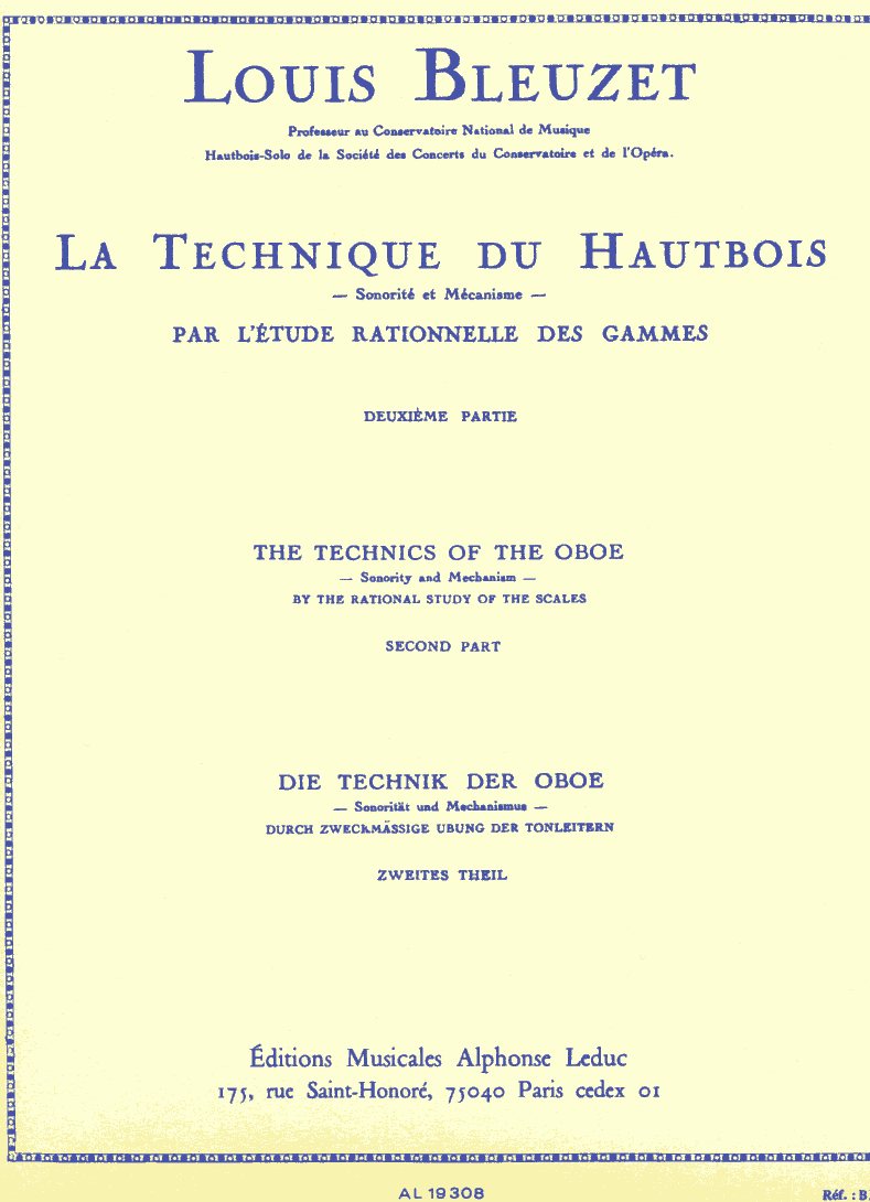 L. Bleuzet: La Technique du Hautbois<br>Teil II - Leduc