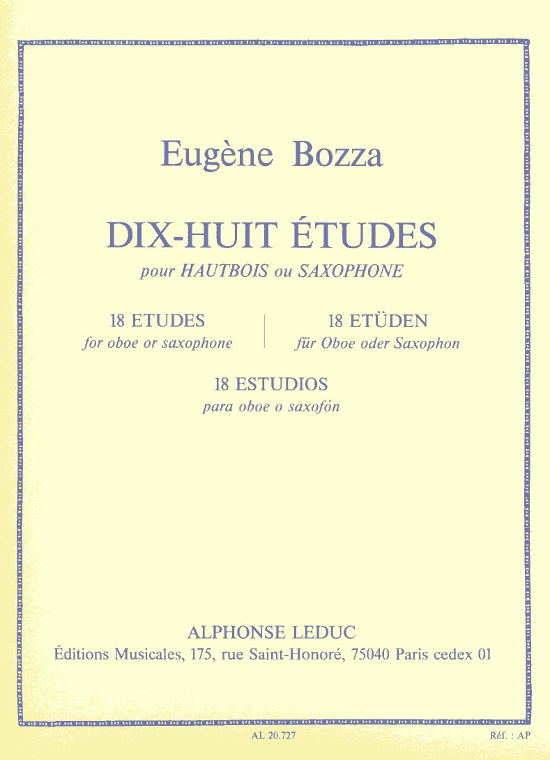 E. Bozza: 18 Etuden für Oboe/Sax<br>