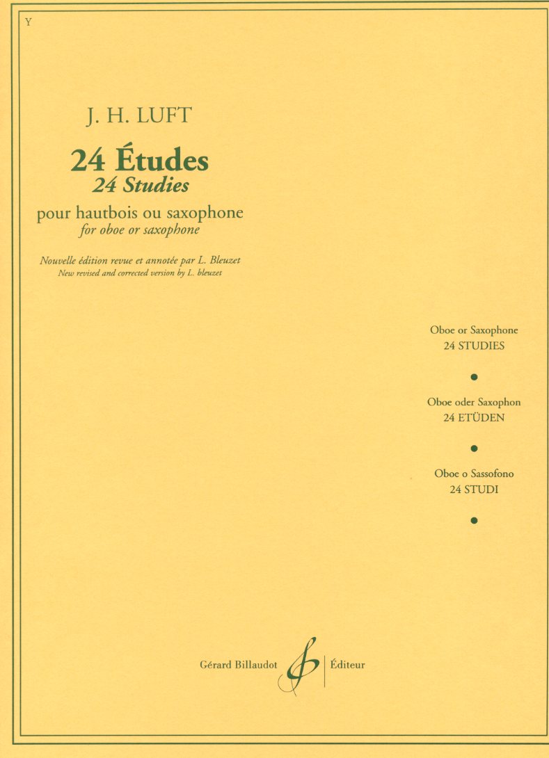 Luft: 24 Etuden op. 1 fr Oboe<br>Bleuzet - Edition  Billaudot