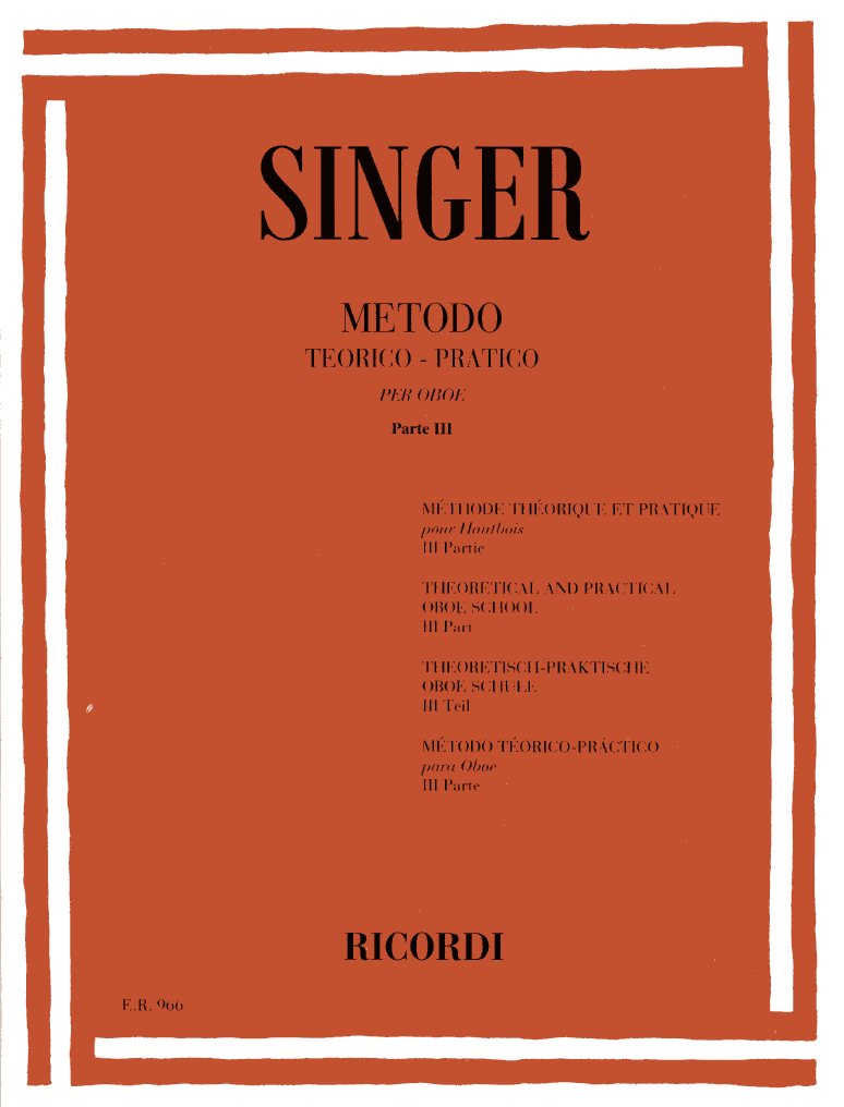 Singer: Methodo Teor.-Practico Oboe III<br>