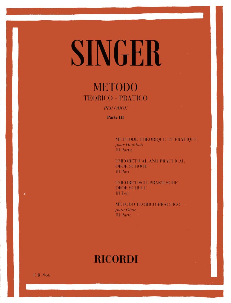 Singer: Methodo Teor.-Practico Oboe III<br>