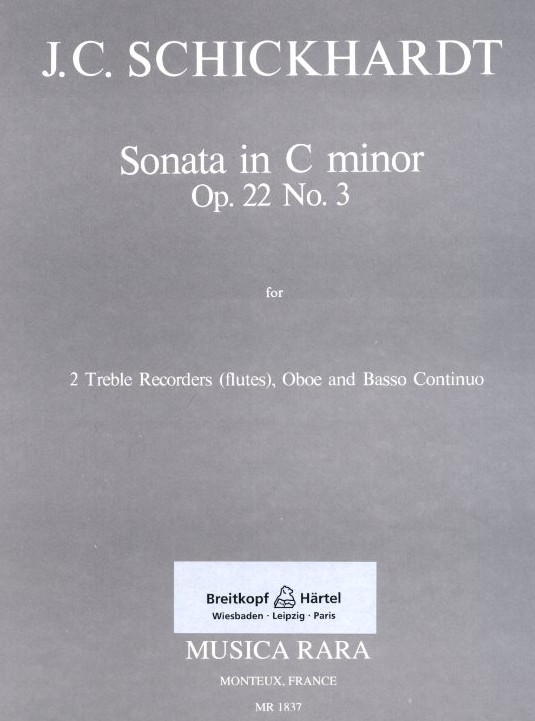 J.C. Schickhardt: Sonate C-Dur op. 22/3<br>2 Flten, Oboe + BC