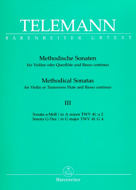 G.Ph. Telemann: 12 met. Sonaten TWV 4:41<br>Qfl(Oboe) + BC - Bd. 3 - a-moll / G-Dur