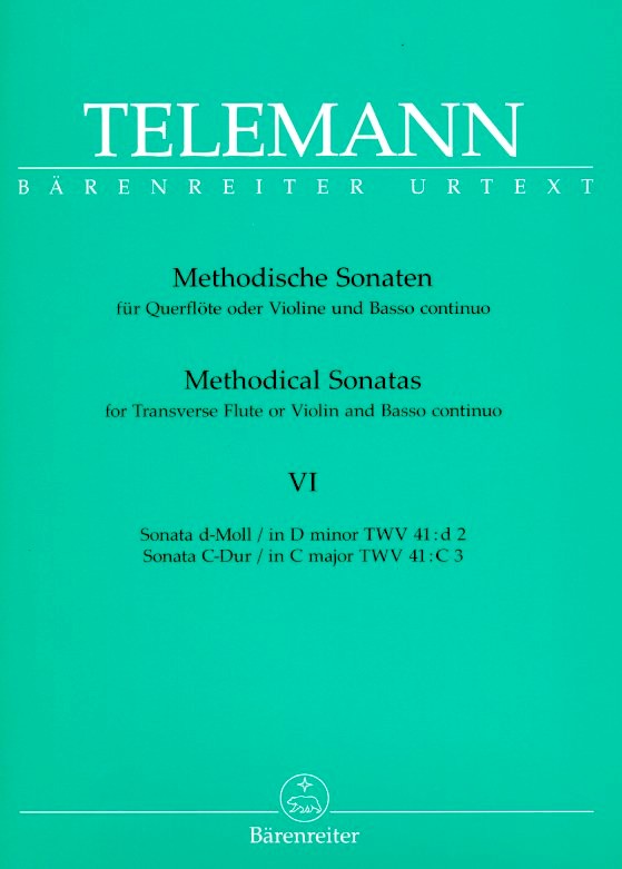 G.Ph. Telemann: 12 met. Sonaten TWV 4:41<br>Qfl(Oboe) + BC - Bd. 6 - d-moll / C-Dur