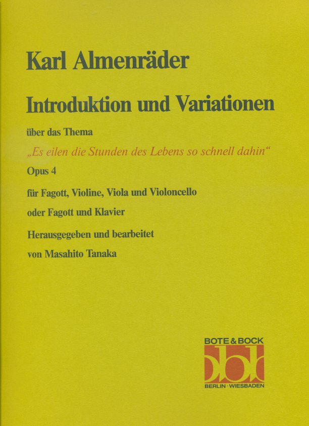 C. Almenräder:  Introduktion und<br>Variantion op. 4 - Fagott + Klavier