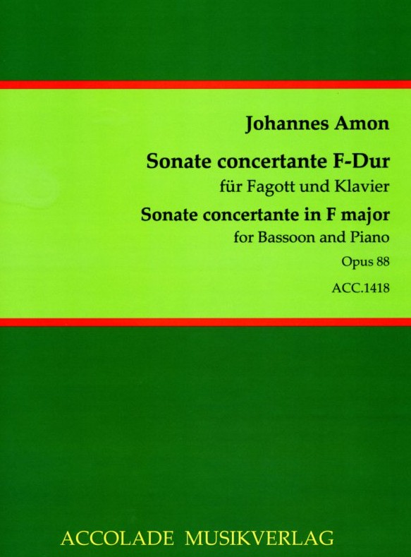 J.A. Amon: Sonate F-Dur op. 88 für<br>Fagott + Klavier / Accolade