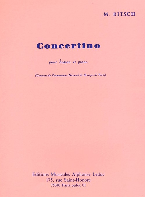 M. Bitsch: Concertino ( 1948 )<br>fr Fagott + Klavier
