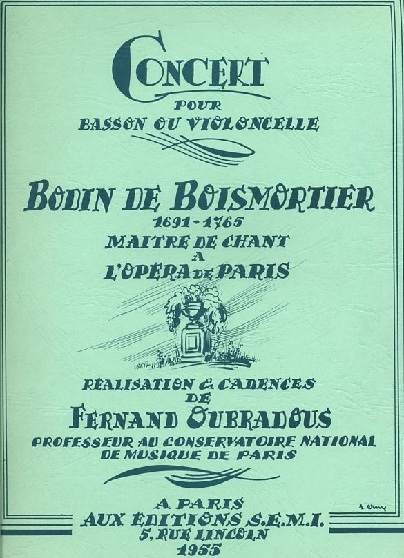 J.B. Boismortier: Konzert D-Dur op. 26<br>für Fagott + Orch. - KA / F. Oubradous