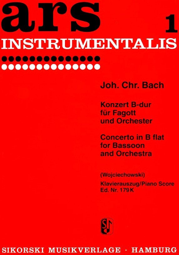 Joh.Chr. Bach: Konzert B-Dur für<br>Fagott + Orchester - KA