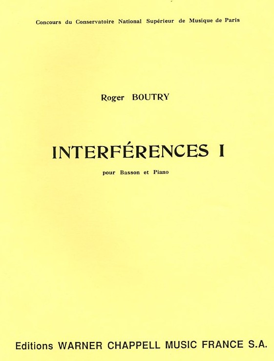 R. Boutry: Interferences I fr<br>Fagott + Klavier
