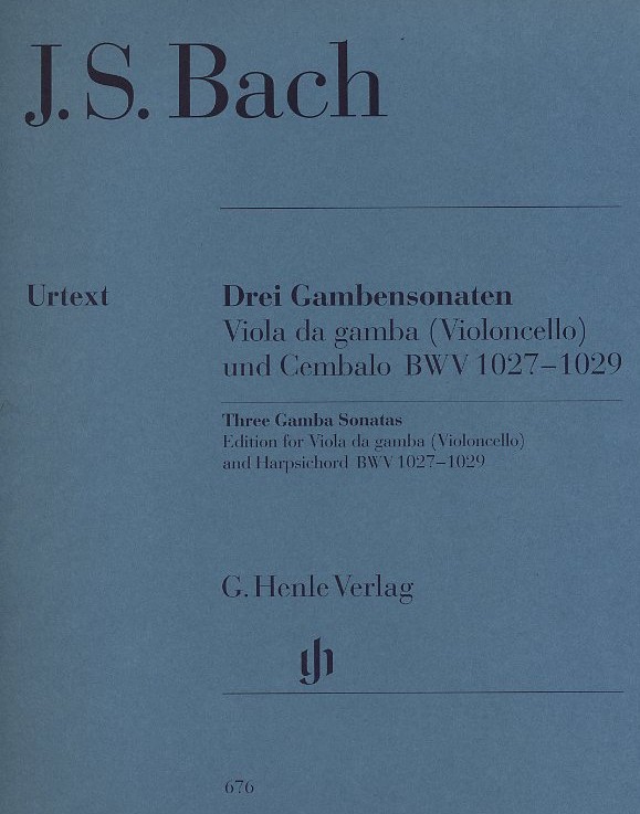J.S. Bach: Drei Sonaten für Gambe + BC<br>(Fagott) BWV 1027-1029 - Henle