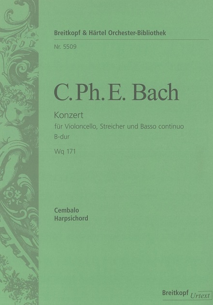 C.Ph.E. Bach: Konzert B-Dur Wq 171<br>Cello (Fagott ) +Orchester -Cembalo