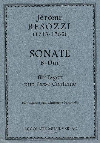 Besozzi: Sonate B-Dur<br>für Fagott + BC - Hgb. Dassonville