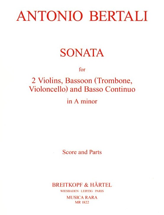 A. Bertali: Sonata á tré - a-moll n°3<br>für 2 Violinen, Fagott + BC