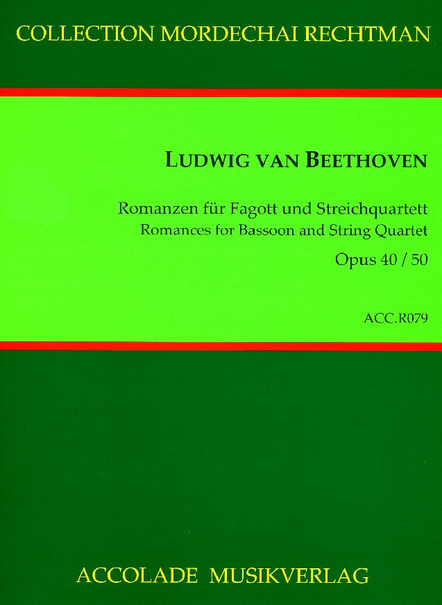L.v.Beethoven: Romanzen op. 40 + 50<br>für Fagott + Streichquartett /Stimm+Part