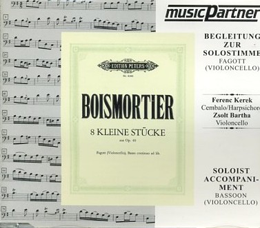 J.B. Boismortier: 8 kleine Stücke<br>aus op. 40 für Fagott + BC / CD-Begl.