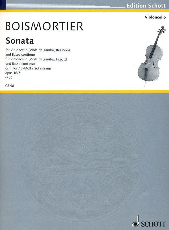 J.B. Boismortier: Sonata g-moll<br>op. 26/5 für Cello (Fagott) + BC