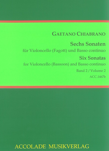 G. Chiabrano(1725-1802): Sechs Sonaten<br>fr Vc.(Fagott) + BC - Band 2