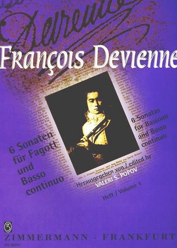 F. Devienne: 6 Sonaten fr Fagott + BC<br>Band 1 (F, C, B) -Herausgeber: V. Popov