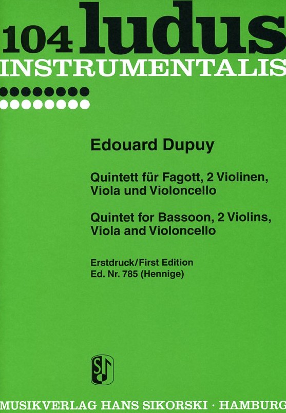 E. Dupuy: Quintett für Fagott +<br>Streichquartett (bearb. Hennige) - Kopie