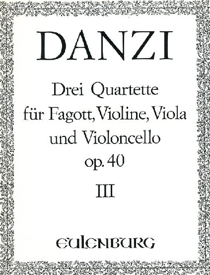 F. Danzi: Quartett B-Dur op.40/3 für<br>Fagott + Streichtrio (Kunzelmann)