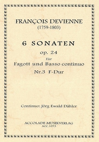 F. Devienne: Sonata in F-Dur<br>op. 24, no. 3 - Fagott + BC /Hgb. Dhler