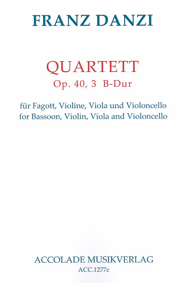 F. Danzi: Quartett B-Dur op.40/3 für<br>Fagott + Streichtrio (Accolade)