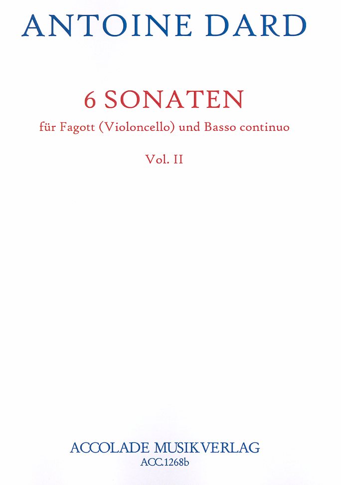 M. Dard: 6 Sonaten op. 2 - Vol. 2<br>(4-6) fr Fagott + BC