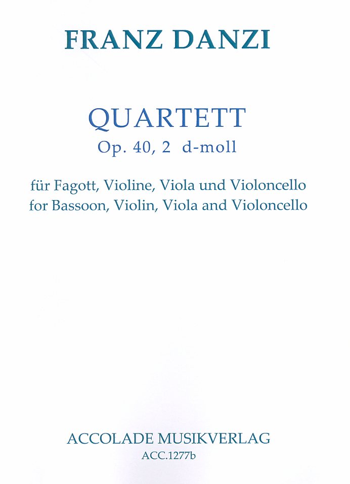 F. Danzi: Quartett d-moll op.40/2 für<br>Fagott + Streichtrio (Accolade)