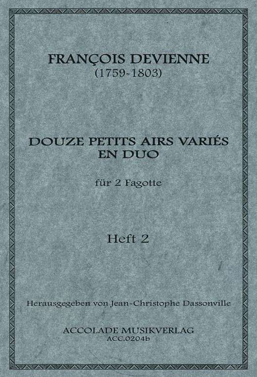 F. Devienne: Douze petits airs variés<br>en duo - Heft 2 - für 2 Fagotte