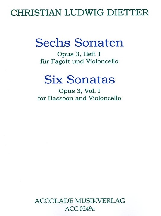 Chr.L. Dietter: Sechs Sonaten op. 3<br>Heft 1 fr Fagott + Violoncello