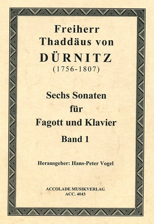 Th. Drnitz: Sechs Sonaten fr Fagott<br>+ Klavier - Band 1