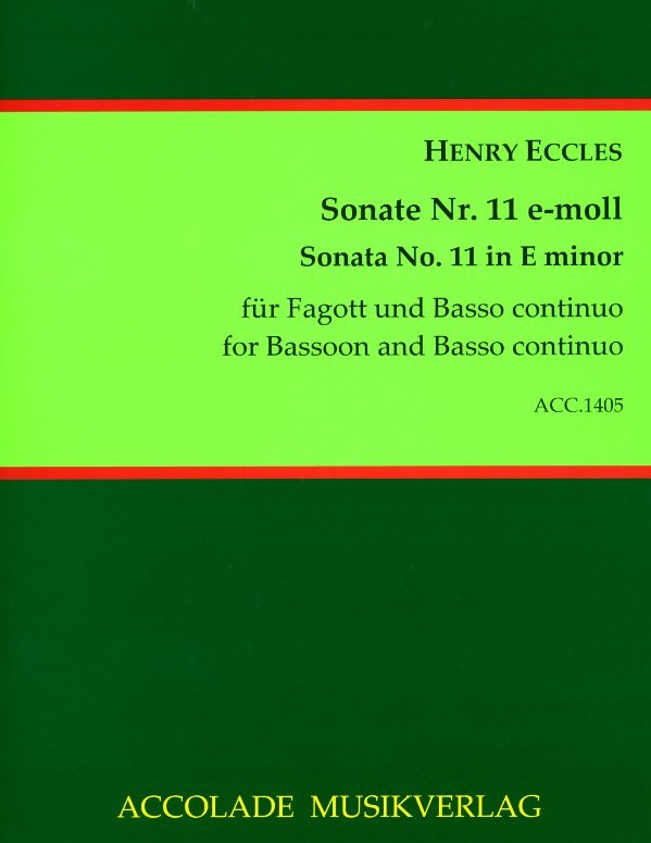 H. Eccles(1670-1742): Sonate e-moll<br>No. 11 fr Fagott + BC