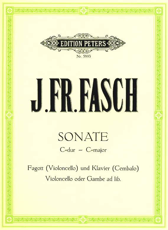 J.F. Fasch: Sonate in C-Dur fr<br>Fagott + BC / Peters