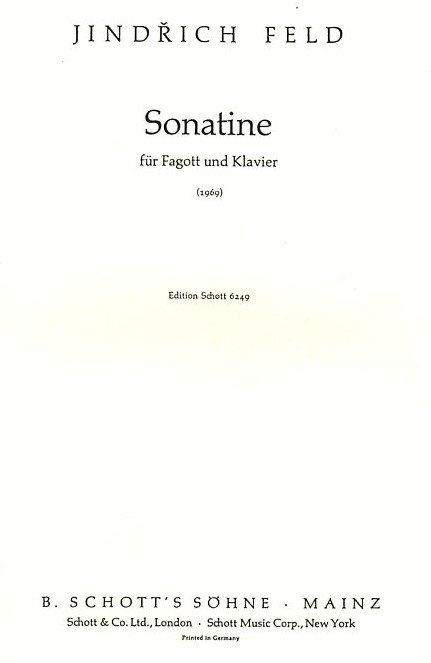 J. Feld: Sonatine für Fagott<br>+ Klavier (1969)