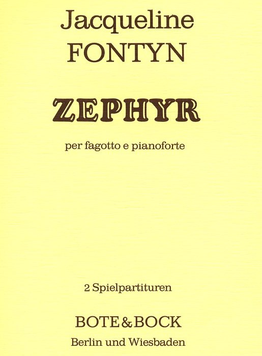 J. Fontyn(*1930): Zephyr (1984)<br>Fagott + Klavier