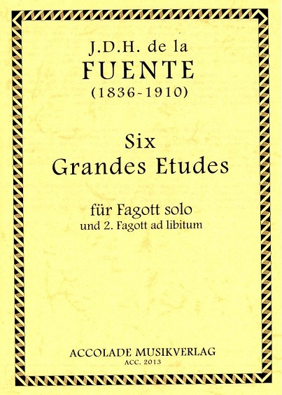 J. de la Fuente(1836-1910): Six grandes<br>Etudes - Fagott solo (2. Fagott ad lib.)
